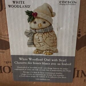 Enesco White Woodland Owl with Festive Attire